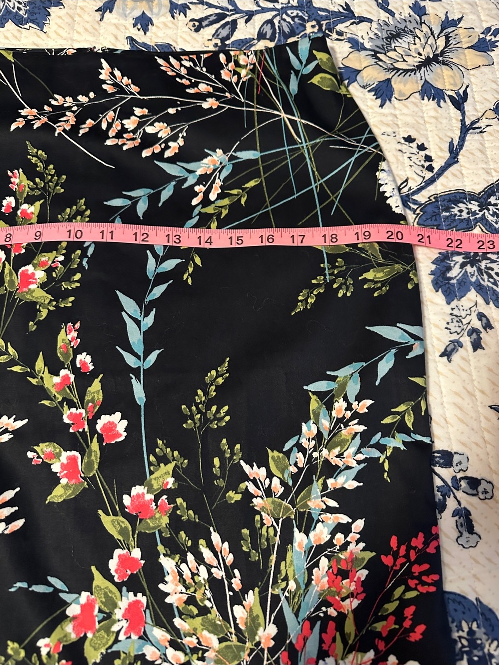 Talbots Black Floral Pencil Skirt with Colorful Blooms - Picture 4 of 6
